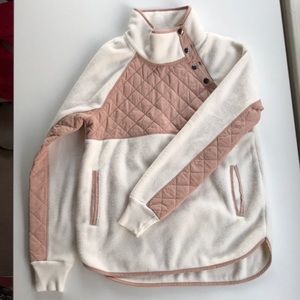 Abercrombie & Fitch NEW CreamPink Fleece Pullover